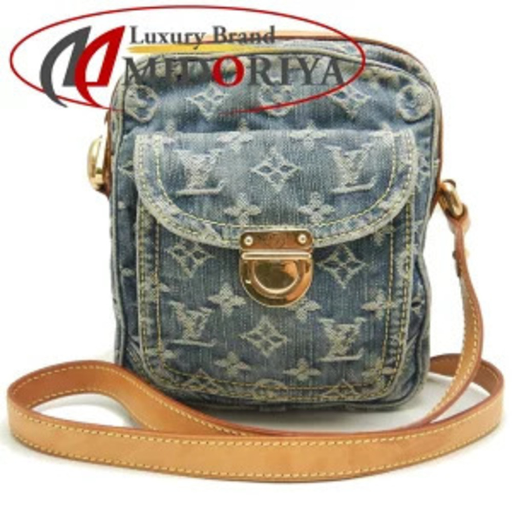 LOUIS VUITTON Monogram Denim Camera Bag Shoulder Blue